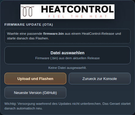 Web Interface OTA Upload