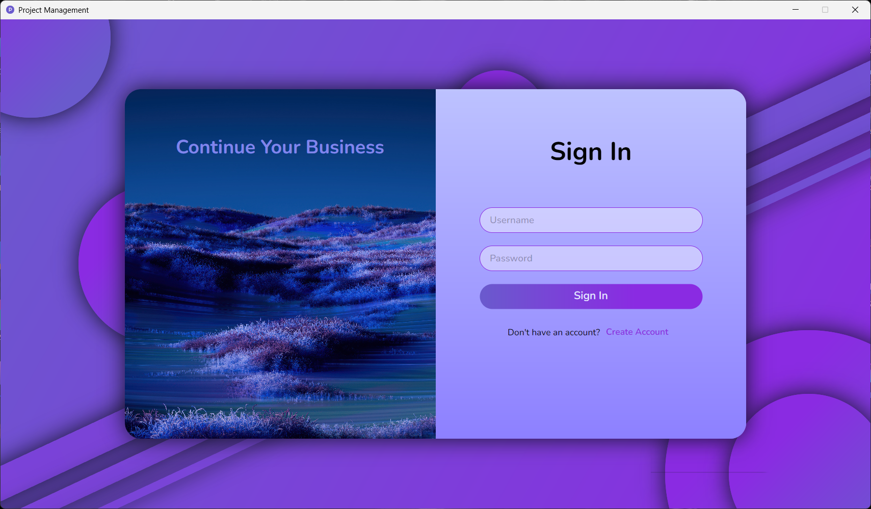 Sign In With Slate Violet Theme LIGHT